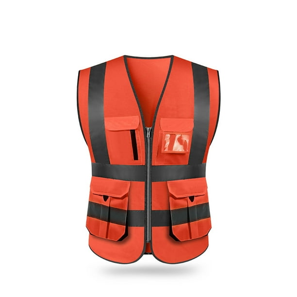 High Visibility Reflective Safety protective Vest Work Security Pockets